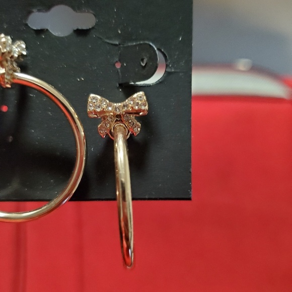 Guess Gold Ribbon Hoops - Picture 2 of 3